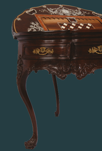 Mesa de Jogo D. Jos&eacute; em madeira com embutidos